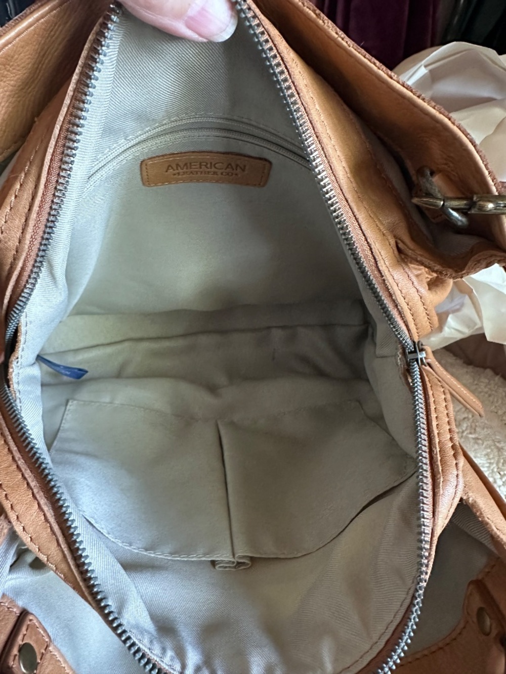 American Leather Co. Lennox Triple Entry Satchel. - Picture 9 of 10